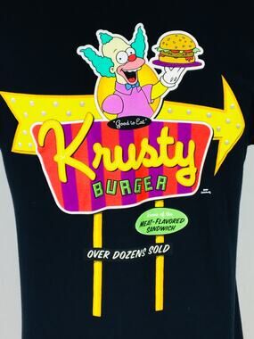 The Simpsons Krusty Burger 100% Cotton Short Sleeve T Shirt Size M